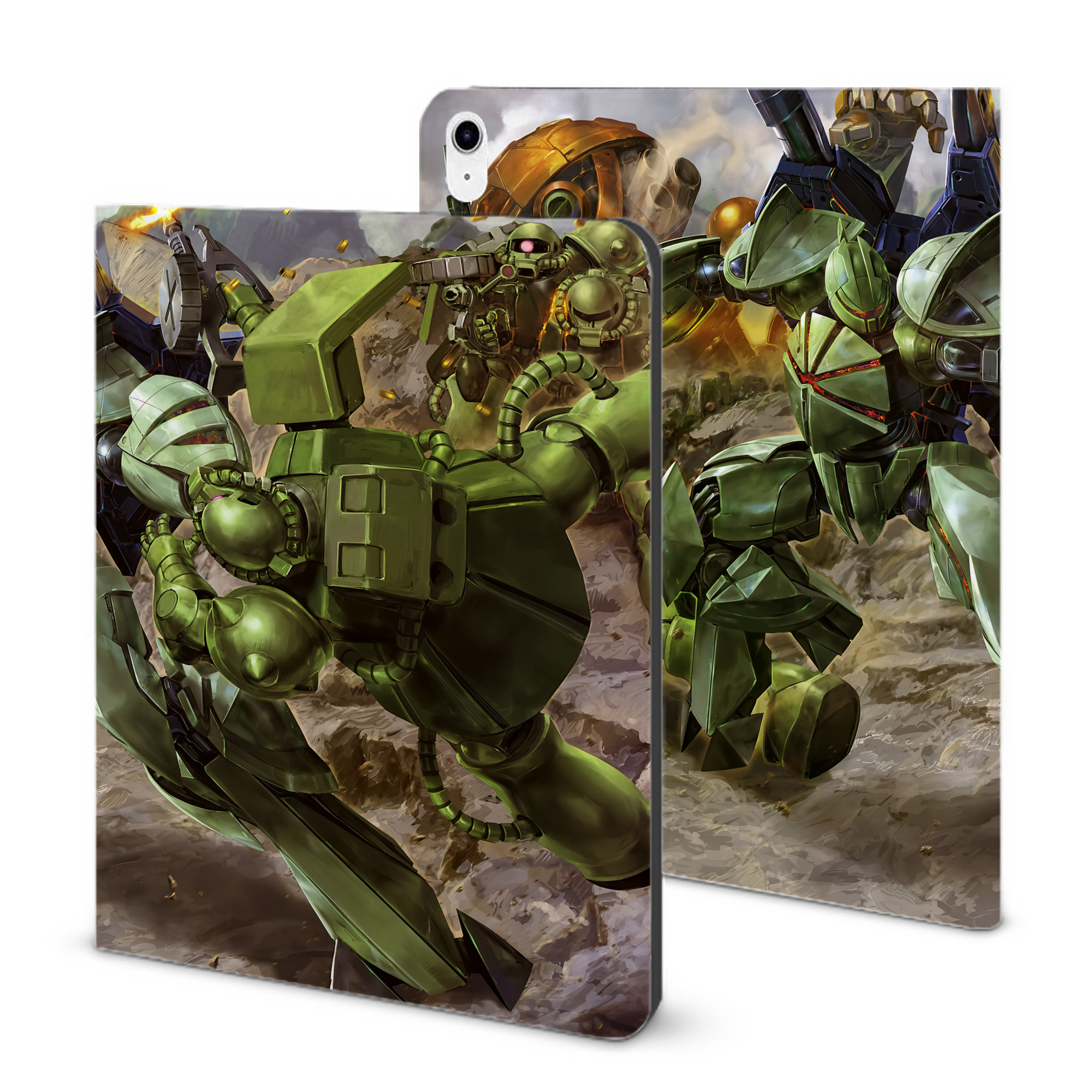 （画像用） 機動戦士ガンダム Mobile Suit Gundam IPad ケース ブック型 PUレザー TPU 耐衝撃 軽量 薄型 ペン収納なし 全面保護 IPad 各モデル対応